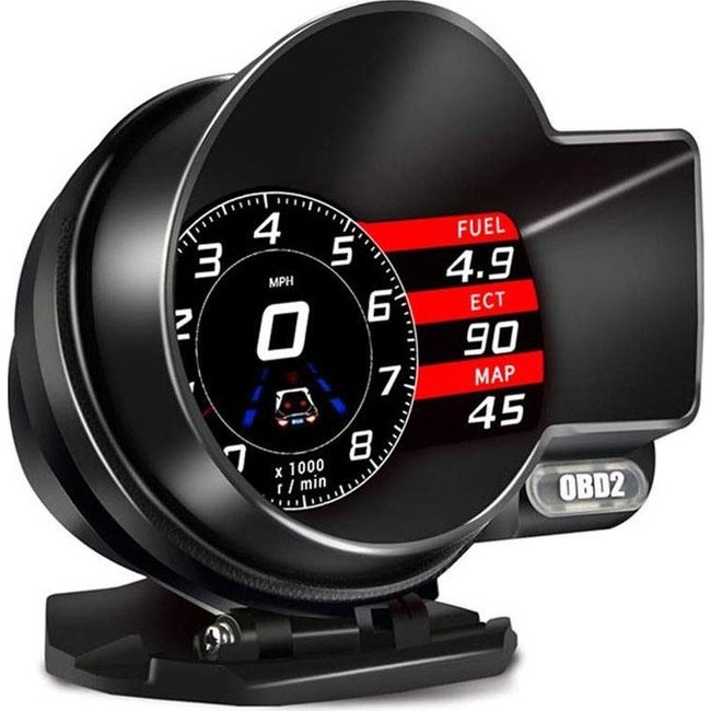 10500807163954.jpg Gplus F8 Hud Head Up Display Obd 48 Fonksiyonlu Araç Data Yansıtıcı Alarmlı Erken Uyarı Sistemi Hız Devir Gösterge Ekranı - Görsel 1