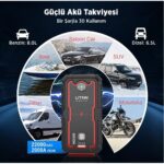 Ütraı Utraı Jstar One 22000MAH 2000A Jump Starter Taşınabilir Akü Takviye Cihazı ( Çanta + Pusula + Powerbank + LED Lamba) - Görsel 4