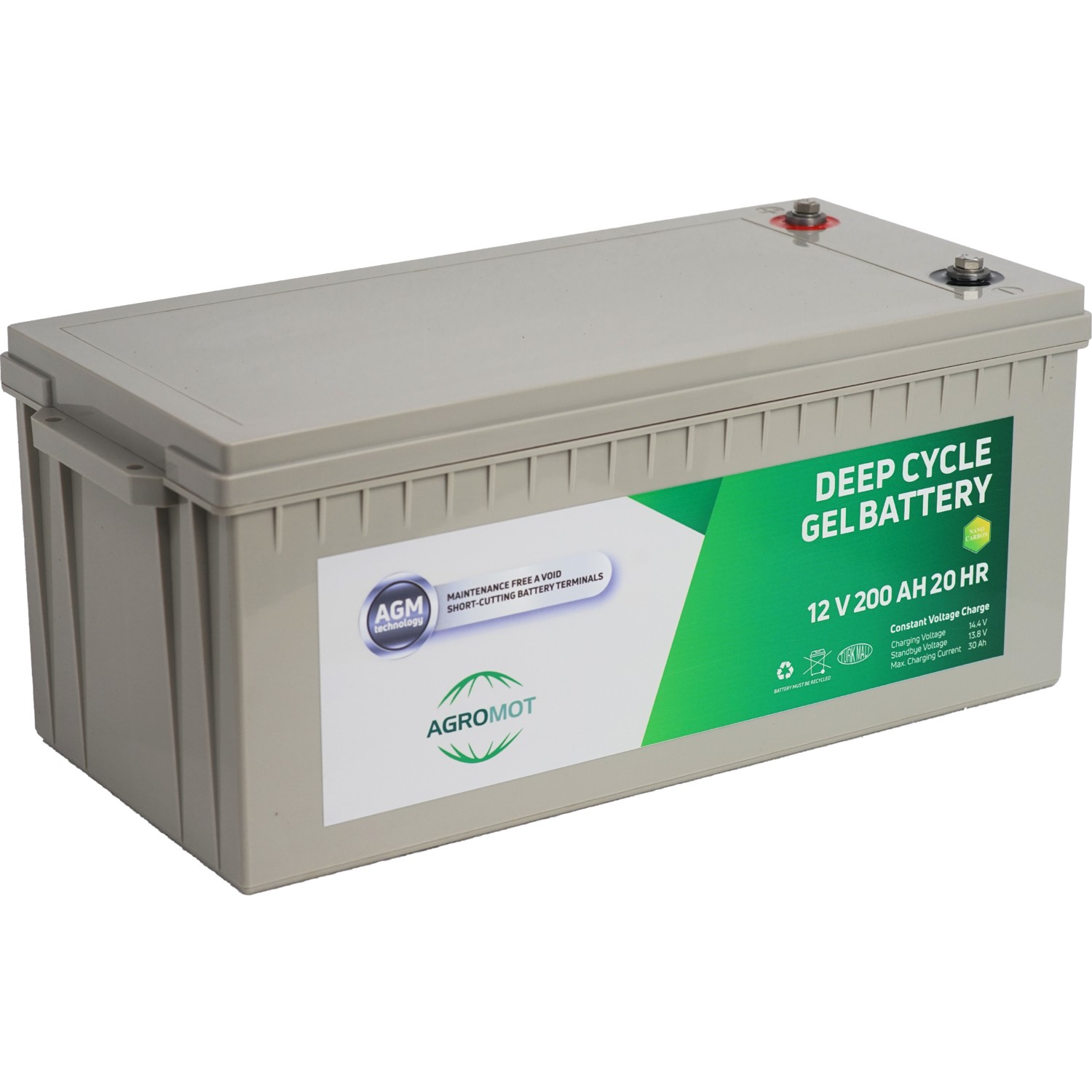 110000223950058-2.jpg Agromot 12V 200 Ah Jel Akü Deep Cycle Nano Carbon Agm Battery - Görsel 1