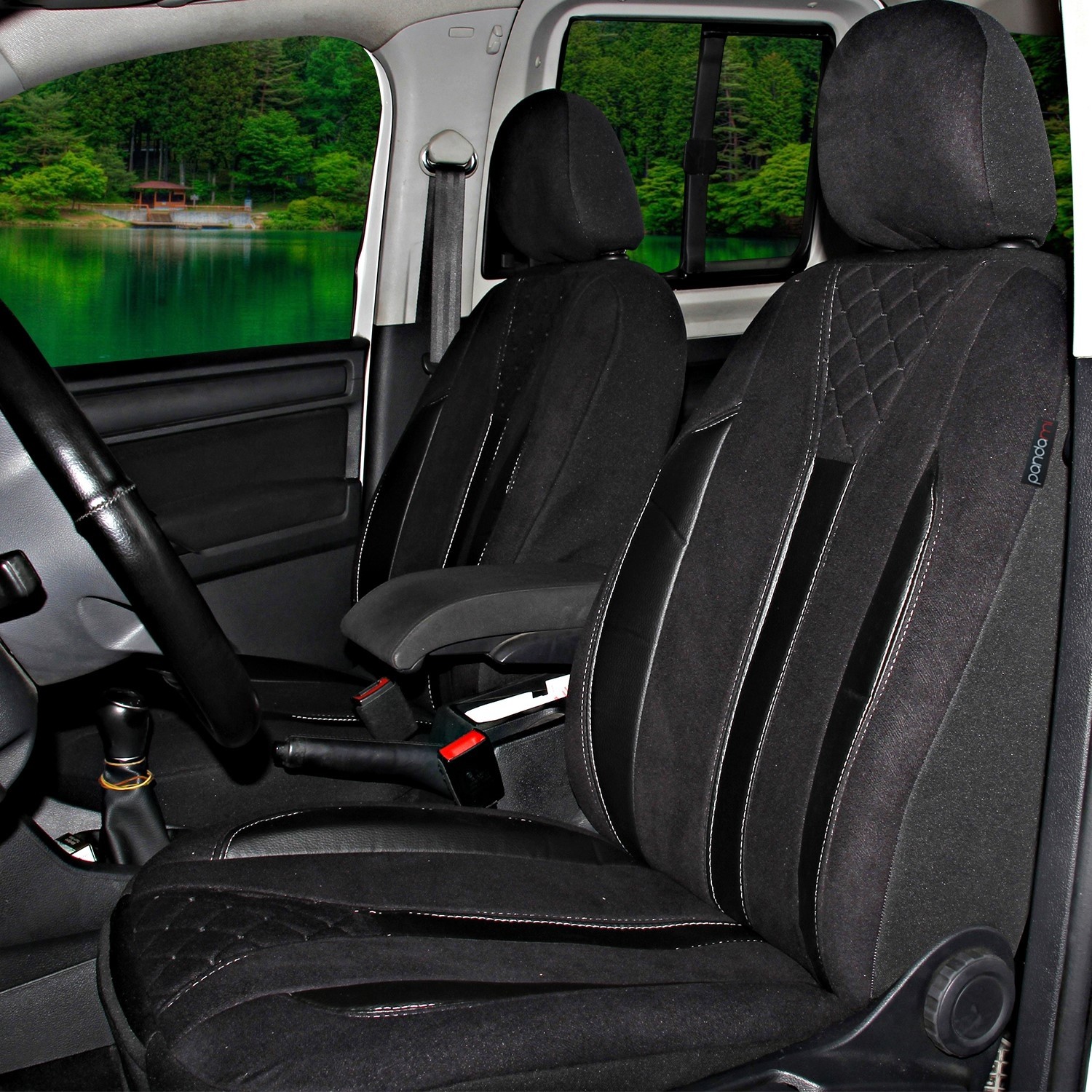 110000282691270.jpg Oto Pandami Fiat Doblo 2 2010-2014 Uyumlu Siyah Ticari Tay Tüyü Koltuk Kılıfı - Görsel 1