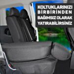Oto Pandami Fiat Doblo 2 2010-2014 Uyumlu Siyah Ticari Tay Tüyü Koltuk Kılıfı - Görsel 6