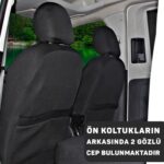Oto Pandami Fiat Doblo 2 2010-2014 Uyumlu Siyah Ticari Tay Tüyü Koltuk Kılıfı - Görsel 8