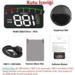 Duhalıne Opel Astra-Corsa Araba Için Uyumlu Dijital Hararet Motor Devri Hız Akü Voltaj Gösterge Ekranı Obd - Görsel 4