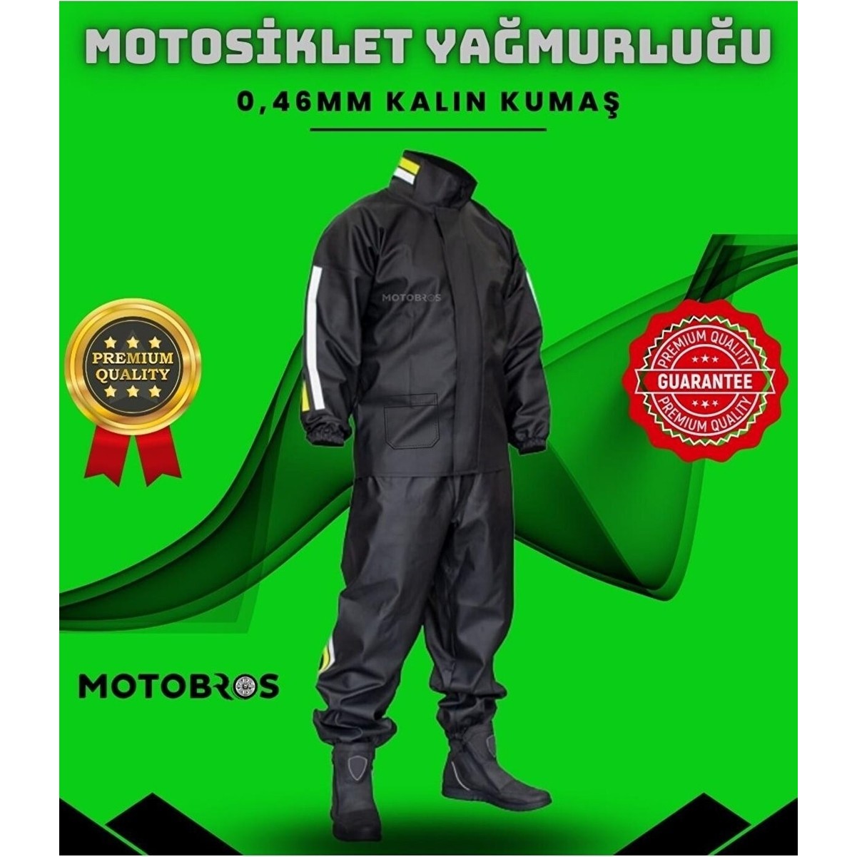 110000352997450.jpg Motobros Motosiklet Cepli Reflektörlü Motorcu Yağmurluğu - Görsel 1