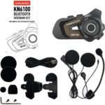 Knmaster KN6100 Motosiklet Kask Interkom Bluetooth Intercom Kulaklık Seti Karbon Gold - Görsel 3