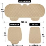 Torpedo Tay Tüyü Cepli & Terletmez Sırtlı Oto Koltuk Minder Seti - Koltuk Koruma Kılıfı - Ön ve Arka Koltuk Minder Set - Görsel 4