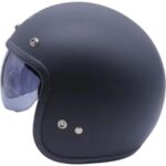 Ebakbak Motosiklet Kask Yarım Chopper Güneş Vizörlü Kask Mat Siyah - Görsel 5