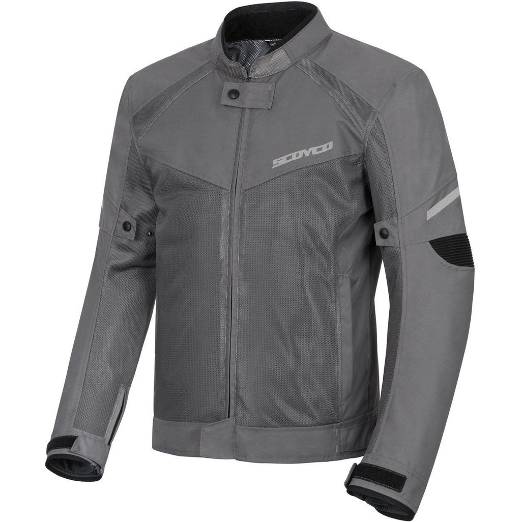 110000500828880.jpg Ebakbak Motosiklet Yazlık File Mont Full Korumalı File Kanvas Kumaş Görünmez Reflektör Logo Motor Montu Gri - Görsel 1