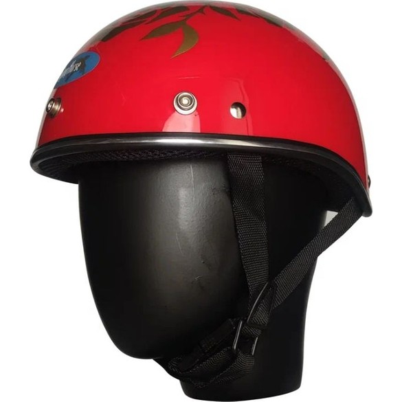 110000501699226.jpg Ebakbak Motosiklet ve Bisiklet Yarım Chopper Model Kask Vespa Scooter Rose - Görsel 1