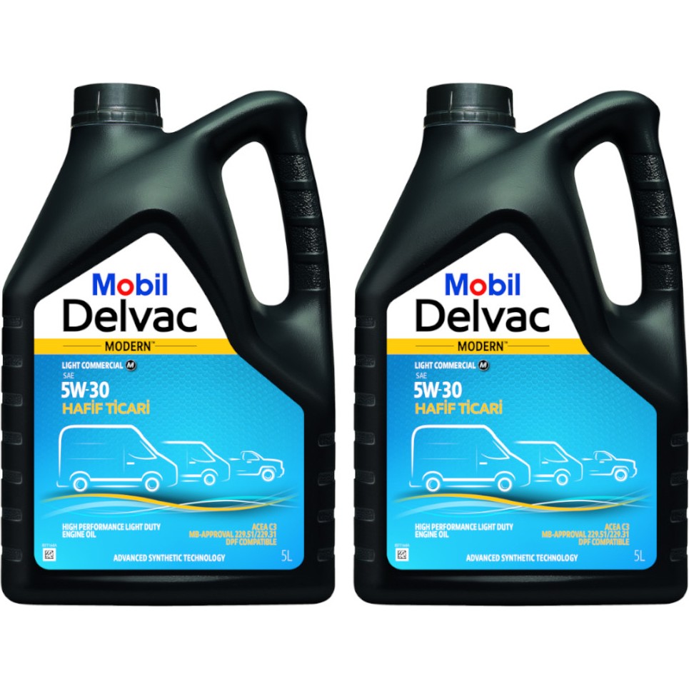 110000502907700.jpg Mobil Delvac Modern Lc M 5W-30 Hafif Ticari Motor Yağı 5+5 L - Görsel 1