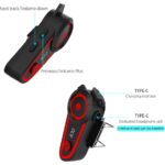 Motosiklet Bluetooth Kask Kulaklık Interkom, 2800MAH, Bluetooth 5.2, Su Geçirmez Intercom 3 LED Işık - Görsel 2