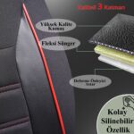 Z&C MAXTECH Chery Tiggo Uyumlu Özel Tasarım Oto Koltuk Kılıfı Seti Smart K - Görsel 5