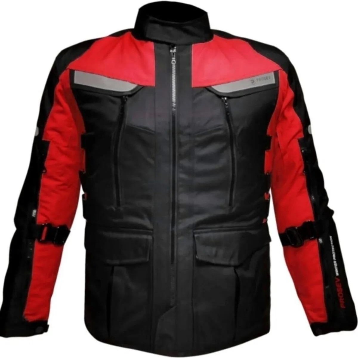 110000559087236.jpg Prosev 4 Mevsim Korumalı Mont Long Floresan Kırmızı - Görsel 1