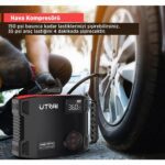 Ütraı Utraı Jstar 5 24000MAH 2000A Jump Starter Taşınabilir Akü Takviye Cihazı + Lastik Şişirme Hava Kompresörü ( Çanta + LCD Ekran + Powerbank + LED Lamba) - Görsel 4