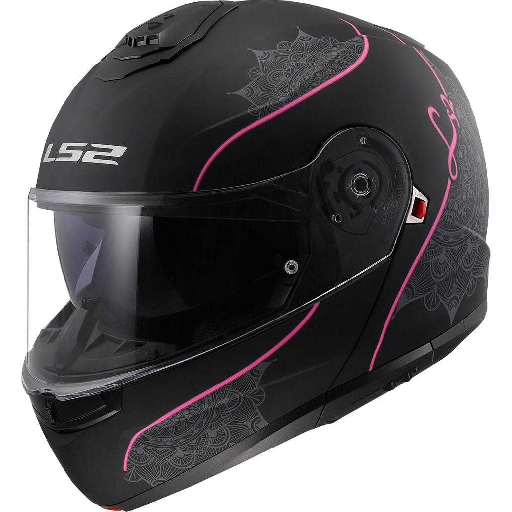 110000581239771.jpg Ls2 Strobe 2 Lux Mat Siyah-Pembe Kask - Görsel 1