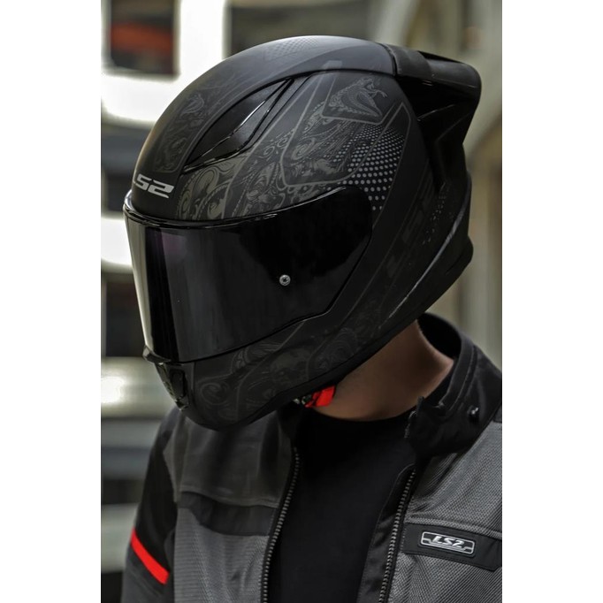 110000589319421.jpg Ls2 Rapid 2 Race Crypt Mat Siyah Kask - Görsel 1