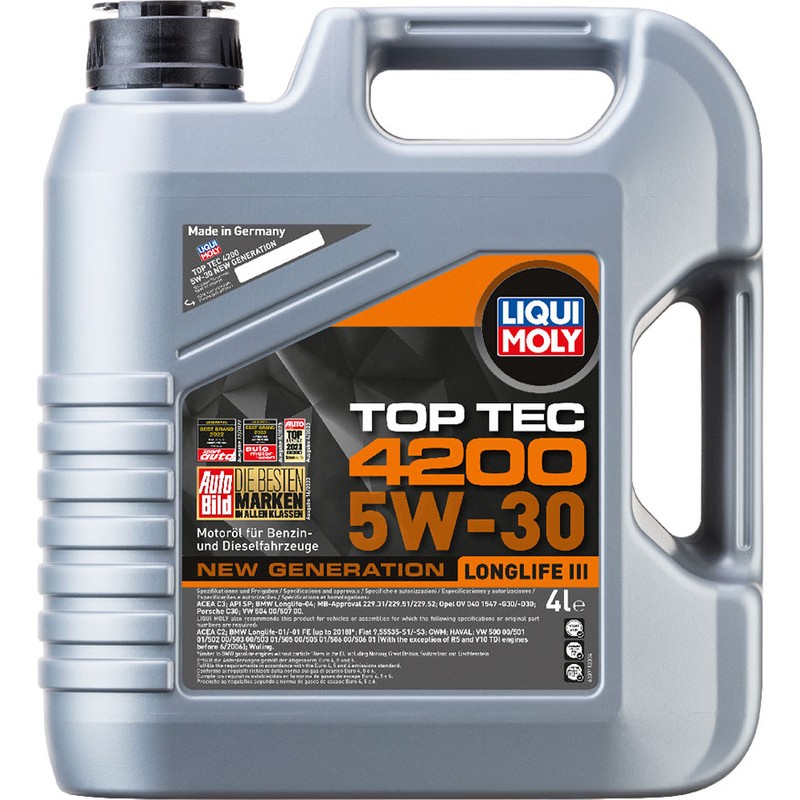 110000601444569.jpg Lıquı Moly 5W30 Motor Yağı Tam Sentetik Top Tec 4200 4 Litre - Görsel 1