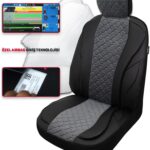 Minderland Vıp Serisi - Suzuki Vitara ile Uyumlu Oto Koltuk Kılıfı, Tay Tüyü-Deri / Füme*siyah*siyah - Görsel 3