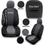 Minderland Vıp Serisi - Suzuki Vitara ile Uyumlu Oto Koltuk Kılıfı, Tay Tüyü-Deri / Füme*siyah*siyah - Görsel 4