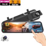 Wevolt Premium MB-5200 Wifi Ultra Hd 4K 10 Inç Ayna Kamera (Wifi+Gps+Türkçe Menü) Çift Kameralı Araç Kamera