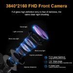 Wevolt Premium MB-5200 Wifi Ultra Hd 4K 10 Inç Ayna Kamera (Wifi+Gps+Türkçe Menü) Çift Kameralı Araç Kamera - Görsel 3