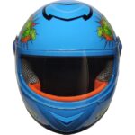 Ebakbak Motosiklet ve Bisiklet Çocuk Kaskı Full Face Pp Material Abs Çocuk Kask Dino Mavi