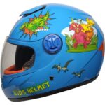 Ebakbak Motosiklet ve Bisiklet Çocuk Kaskı Full Face Pp Material Abs Çocuk Kask Dino Mavi - Görsel 2