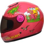 Ebakbak Motosiklet ve Bisiklet Çocuk Kaskı Full Face Pp Material Abs Çocuk Kask Dino Pembe - Görsel 2