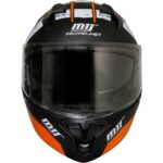 Ebakbak Motosiklet Çene Açılır Kask Güneş Vizörlü Ece 22.06 Sertifikalı Yeni Sezon Motor Kaskı V2 Turuncu - Görsel 2