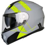 Ebakbak Motosiklet Çene Açılır Kask Güneş Vizörlü Ece 22.06 Sertifikalı Yeni Sezon Motor Kaskı V2 Yeşil Gri