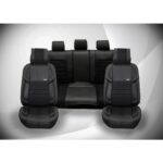 Konforum Oto Koltuk Kılıfı Vip Deri ve Kumaş Seti Siyah - Görsel 2