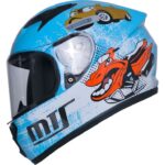 Ebakbak Motosiklet ve Bisiklet Mini Çocuk Kaskı Full Face Ce Sertifikalı Child Motor Kask Mavi - Görsel 3