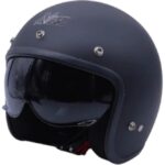 Ebakbak  Motosiklet Chopper Cruiser Yarım Açık Kaskı ABS Malzeme Ce Güneş Vizörlü  Mat Black Motor Kask - Görsel 3