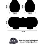 Mısırlı Grup Lüks Deri Krem Renk Oto Koltuk Minderi 3'lü Oturak - Ön Arka Araba Koltuk Minder Örtüsü - Su Geçirmez - Görsel 3