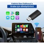 Embatech Araç Içi Apple Cihazlar Için Kablosuz Mini Carplay Adaptörü, Wireless Carplay Çevirici - Görsel 2