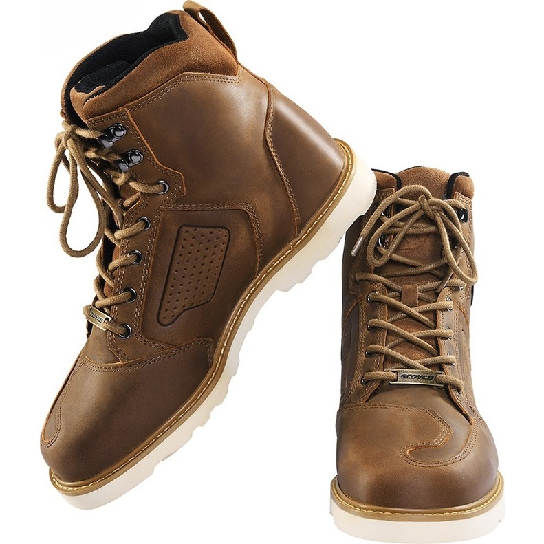 110000724274650.jpg Ebakbak Motosiklet Retro Korumalı Bot Hakiki Deri Aşınmaya Dayanıklı Vintage Brown Motor Botu - Görsel 1