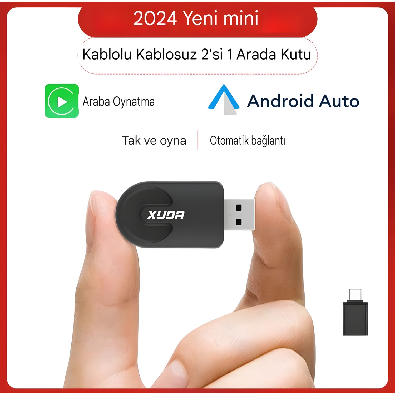 110000728978989.jpg Venom Xuda Mini Kablosuz 2 In 1 Kutusu Carplay 5g Wif & Bluetooth 5.0 Android Ios Otomatik Tak ve Çalıştır - Görsel 1