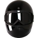 Ebakbak Motosiklet Retro Kask Harley Cafe Racer Vespa Modüler ve  Anti Uv Cross Gözlüklü Motor Kaskı Siyah - Görsel 3