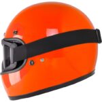 Ebakbak Motosiklet Retro Kask Harley Cafe Racer Vespa Modüler ve Anti Uv Gözlüklü Motor Kaskı Turuncu - Görsel 4