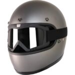 Ebakbak Motosiklet Retro Kask Harley Cafe Racer Vespa Modüler ve Anti Uv Gözlüklü Motor Kaskı Gri - Görsel 3
