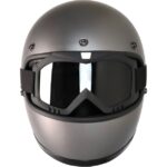 Ebakbak Motosiklet Retro Kask Harley Cafe Racer Vespa Modüler ve Anti Uv Gözlüklü Motor Kaskı Gri - Görsel 4