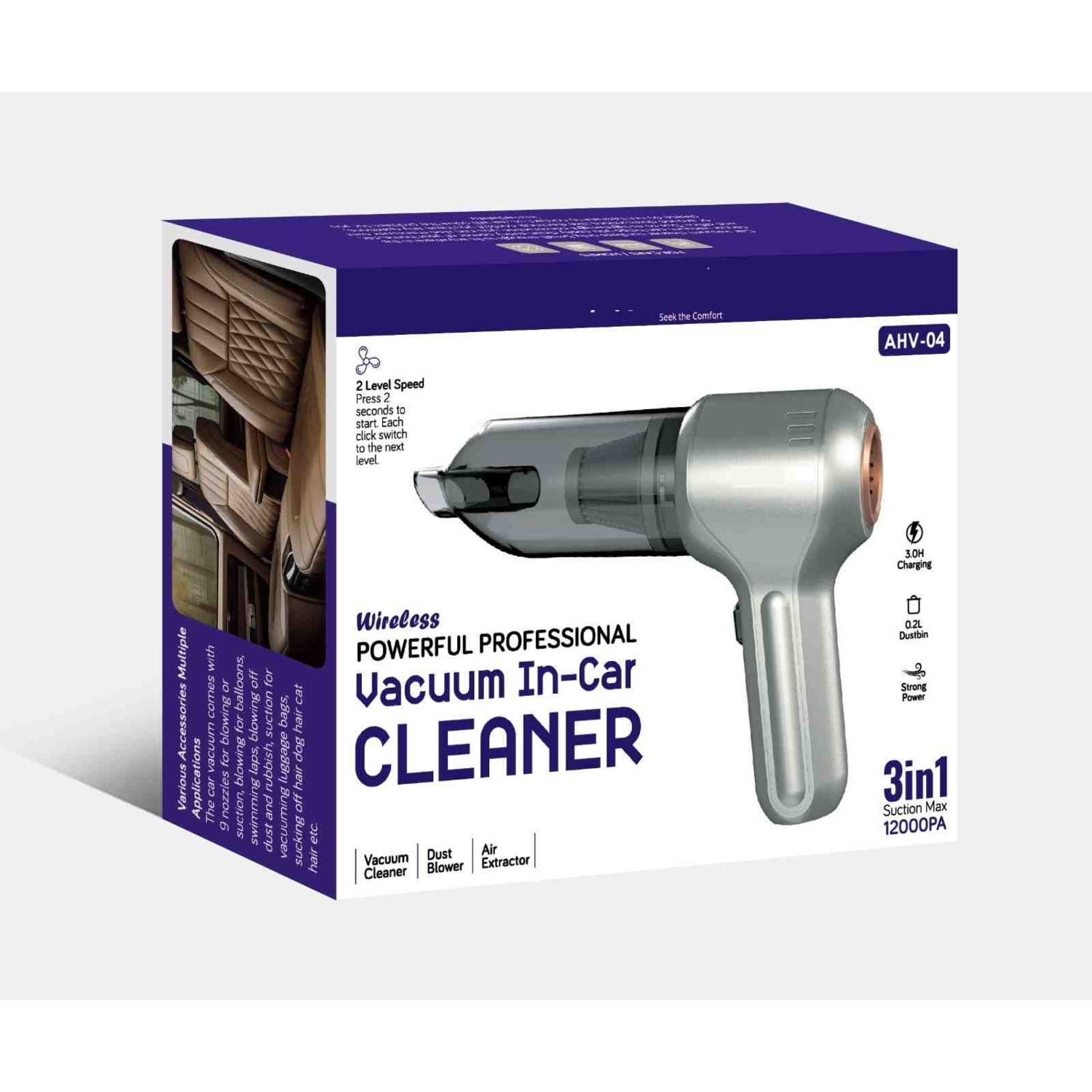 110000749154451.jpg Zoli Kablosuz Şarjlı Mini Araba Süpürgesi,şarj Edilebilir,turbo Hız Kademeli Motor 12.000PA Güçlü Emiş, - Görsel 1