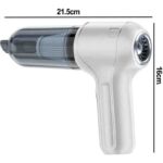 Zoli Kablosuz Şarjlı Mini Araba Süpürgesi,şarj Edilebilir,turbo Hız Kademeli Motor 12.000PA Güçlü Emiş, - Görsel 3