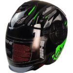 Free-M 665 Yarım Açık ( Çenesiz ) - Güneş Vizörlü ( Gözlüklü ) Motorsiklet Kaskı ( Yeşil ) - Görsel 3