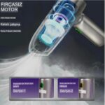 Enshall Yeni Araç Içi Mini Şarjlı Süpürge 12000 Pa Ev Ofis Araç Temizliği Fırçasız Motor 3ın1 Güçlü Emiş - Görsel 2