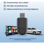 Embatech Araç Içi 2in1 Android ve Apple Cihazlar Için Kablosuz Android Auto ve Carplay Adaptörü - Görsel 3