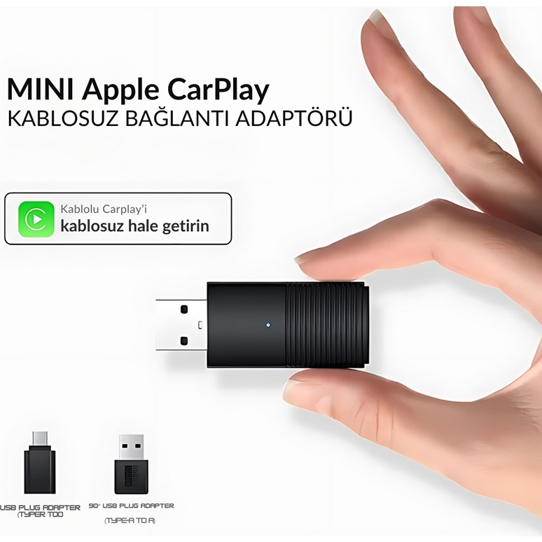 110000760219797.jpg Dark Mini Pro Araç Kiti Apple Cihazlar İçin Kablosuz Apple Carplay Adaptörü, Wireless Carplay Çevirici (DK-VA-MPC1) - Görsel 1