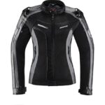 Ebakbak Motosiklet Kadın Montu Full Korumalı 4 Mevsim Pu Kaplamalı Deri ve Maxdura Kumaş Motor Mont Grey