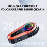 Robeve Q08-2X Iki Kişi Bağlantılı Motorsiklet Kask Intercom Rgb Işıklı Motorsiklet Interkom Uzun Şarj Süresi Su Geçirmez Intercom Çift Bağlantılı Intercom - Görsel 3