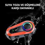 Robeve Q08-2X Iki Kişi Bağlantılı Motorsiklet Kask Intercom Rgb Işıklı Motorsiklet Interkom Uzun Şarj Süresi Su Geçirmez Intercom Çift Bağlantılı Intercom - Görsel 5